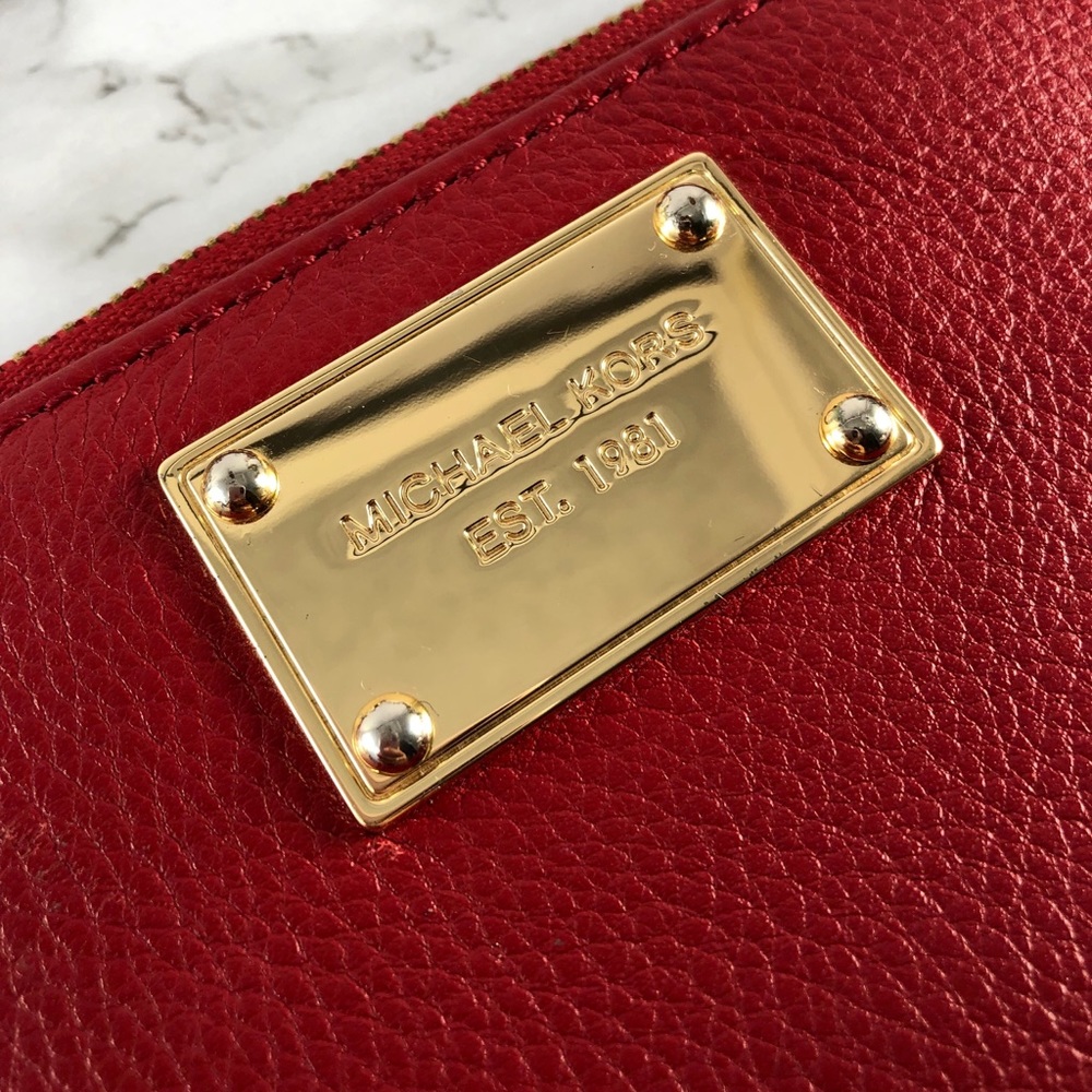 Authentic Michael Kors Red Wristlet - Picture 2 of 6